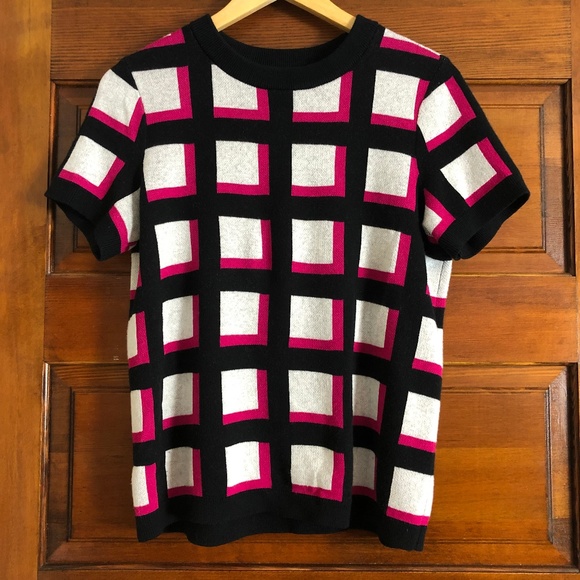 kate spade Sweaters - ⭐️Kate Spade | Short Sleeve Window Pane Sweater S